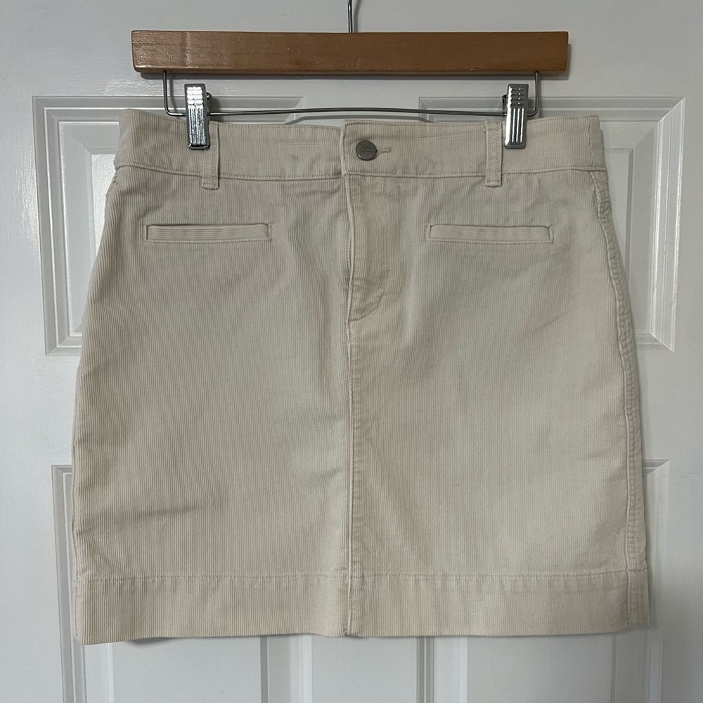 LOFT Corduroy Cream Mini Skirt